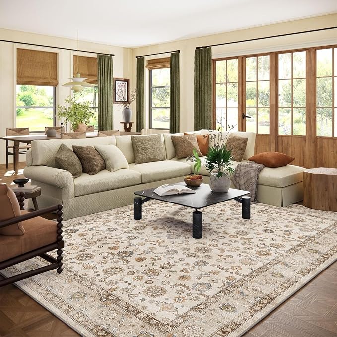 10x12 Area Rugs for Living Room: Washable Living Room Rug Stain Resistant Non by palohom
