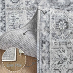 Latte&Fog 6x9 Area Rugs for Living Room Washable Vintage Soft Grey Rugs | for - Image 9