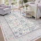 DCX Purple Floral 8x10 Area Rugs by DCXWashableRug