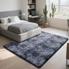 Fluffy Rug Shag Area Rug, Mottling Dark Grey 2x4 Area Rugs - Image 3