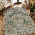 Rugxara 3x5 Rug for Entryway Bedroom, Vintage Retro Boho Throw Rug, Non Slip & by Rugxara