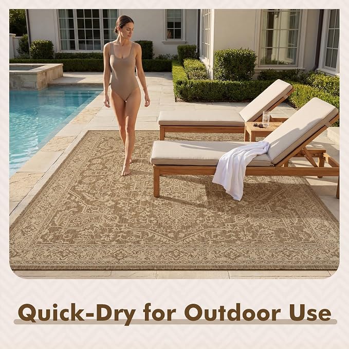 MontVoo-Outdoor Rug-Patio Rug 8x10 Polypropylene Indoor Outdoor Rugs Carpet - Image 7