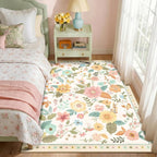 RELEANY Floral 4x6 Area Rugs Washable Print Boho Cute Carpet Non Slip Flower - Image 2