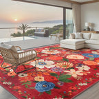 Area Rugs 10x14 for Living Room, Non Slip Machine Washable Floral Rugs by WelcometoBabovid