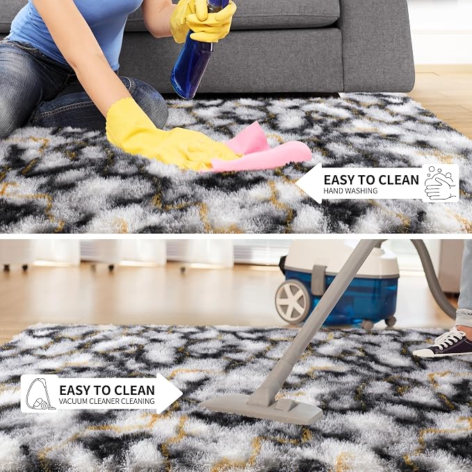 Tepook Soft Fluffy Rugs for Bedroom, 4x6 Area Rug for Living Room, Modern - Image 6