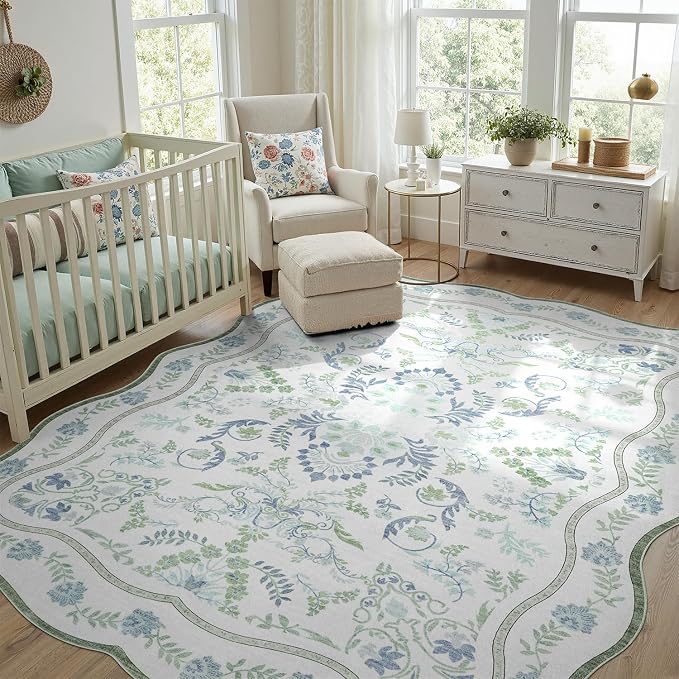 DCX Green and Blue 5x7 Rug, Kid & Pet Friendly - Image 4