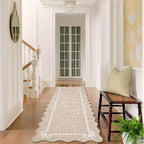 GarveeHome Scalloped Bow Rug for Living Room, Solid Camel Rug for Dorm - Image 8