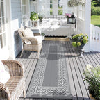 GENIMO Outdoor Rug Waterproof for Patio, 2.5'x8' Foldable Reversible Plastic - Image 2