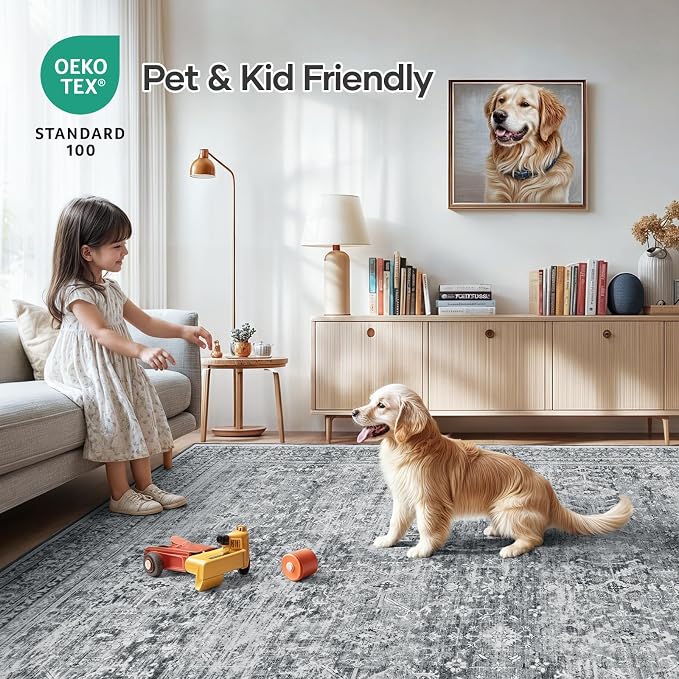 Lofus 5x7 Area Rug for Living Room, Soft Neutral Carpets for Bedroom Dining - Image 5