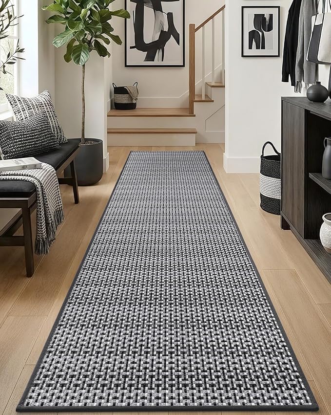DEXI Hallway Runner Rug 2'4"x12', Non Slip Rubber Backed Runners Carpet - Image 4
