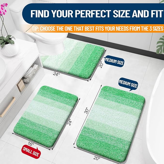 OLANLY Small Bathroom Rugs Mat 24x16, Extra Soft Absorbent Microfiber Bath Rugs - Image 2