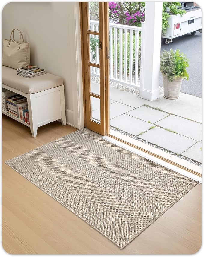 Color&Geometry Ultra Thin Indoor Door Mat 24"x36", Machine Washable Front Door - Image 9