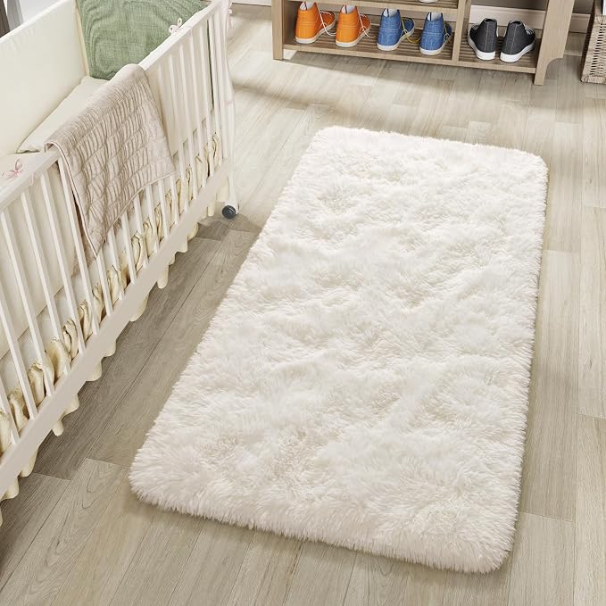 LOCHAS Ultra Soft Indoor Modern Area Rugs 2' x 4', Fluffy Living Room Carpets by LOCHAS