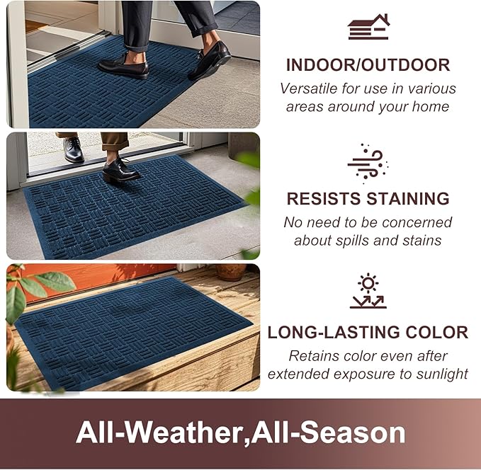 Mibao Front Door Mat Outdoor Entrance, Waterproof Dirt Trapper Doormat - Image 5