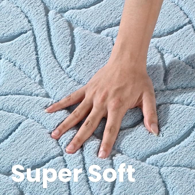 Macgace 5x7 Blue Area Rug, Soft Shag Carpet, Washable Living Room Rugs - Image 5