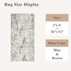 3x6 Washable Non-Slip Kitchen Runner Rug – Modern Abstract Wide Floor Carpet - Image 2