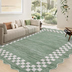 GarveeHome 10x13 Area Rug Large Living Room Scalloped Rug Non Slip Low Pile - Image 7