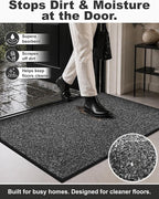 Mibao Front Door Mat Indoor Entrance, Dirt Trapper Welcome Mat - Image 2