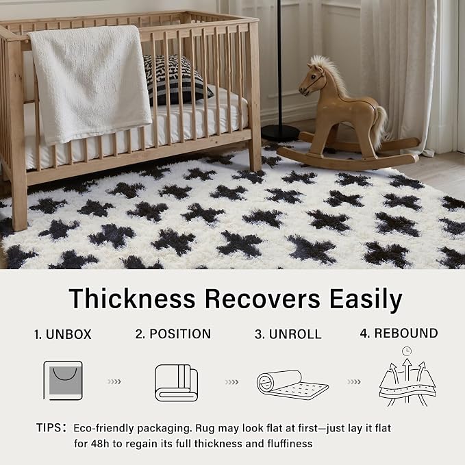 PureCozy Black and White Rug 4x6 - Image 5