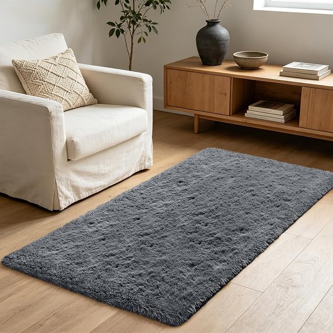 Shag Runner Rug for Bedroom Living Room 2x6 Upgrade Non-Slip Fluffy Soft - Image 6