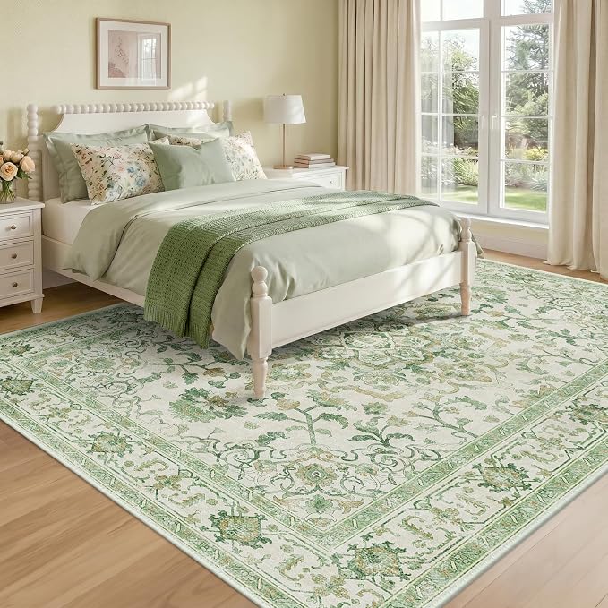 CAPALOCA Machine Washable Rugs Nursery Rug Cute Girl Non Slip Low Pile Water - Image 3