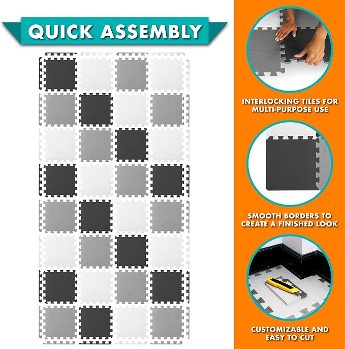 ProSource Baby Play Mat, Soft Foam Floor Tiles - Image 6