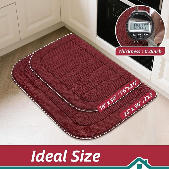 BEQHAUSE 24x36 Inch Kitchen Rug Mat Durable Kitchen Rugs Non-Slip Washable - Image 3