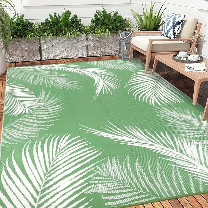Pauwer Waterproof Outdoor Rug 6x9, Reversible Plastic Straw Patio Camping Rug - Image 8