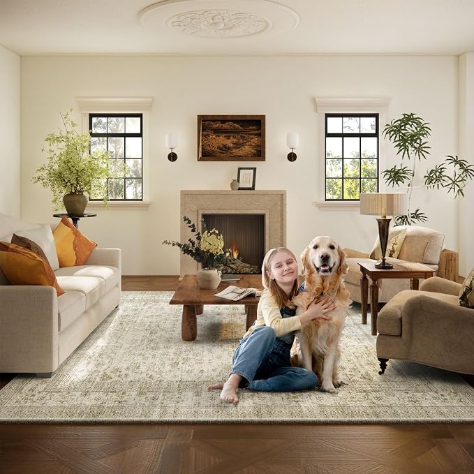 10x12 Area Rug Washable Rugs: Large Living Room Rug Stain Resistant Non Slip - Image 6