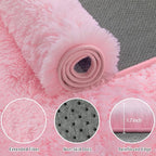 Fluffy Pink Area Rug for Bedroom Living Room Soft 8x10 Fuzzy Washable Rugs - Image 4