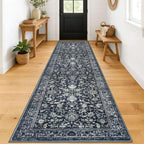 KILOCOCO Hallway Runner 3x12 Rug Runner Printed Vintage Floral Washable by Kilococo