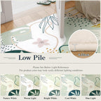 Lahome Green Botanical Print Small Throw Rugs Modern Abstract Non-Slip 3x5 - Image 7