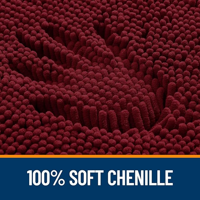 OLANLY Toilet Rugs U-Shaped 20x20, Extra Soft Absorbent Chenille Contour - Image 3