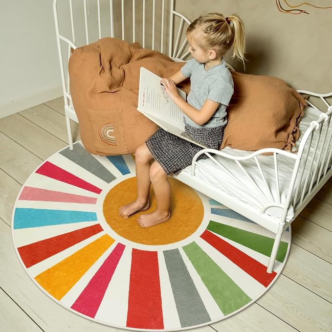 STARUIA Small Round Rug 4 Ft Washable Round Rug - Image 8