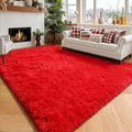 Amdrebio Red Area Rugs for Living Room Bedroom, Christmas Rug 6x9, Large Red by Amdrebio
