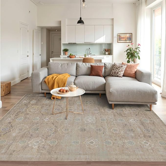 Rugxara 4x6 Rug for Living Room Bedroom, Vintage Retro Boho Area Rugs, Non Slip - Image 3