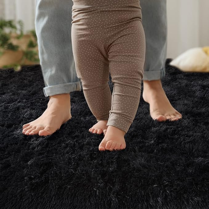 YJ.GWL Fluffy Runner Rug for Bedroom Living Room Soft Shag Rugs 2x6 Feet - Image 3