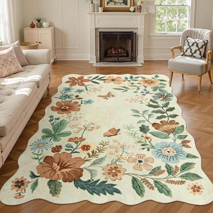 Lahome Floral Living Room Rug, 5x7 Rugs by Lahome