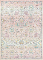 Lahome Pink Rug for Girls Bedroom 5x7, Soft Washable Floral Area Rug, Boho Non - Image 9