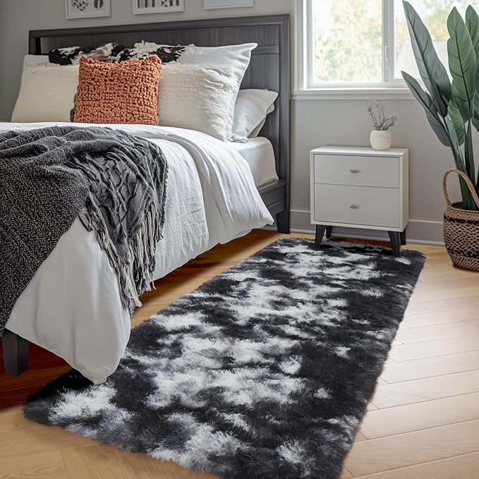 Amdrebio Black White Grey Runner Rugs 2x6 - Image 4
