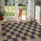 Lahome Colette Checkered Easy Jute Indoor Outdoor Carpet, 3x5 Washable Rugs - Image 2