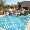 Garvee Waterproof Outdoor Rug 10x20, Checkered Foldable Plastic Straw Patio by Garvee