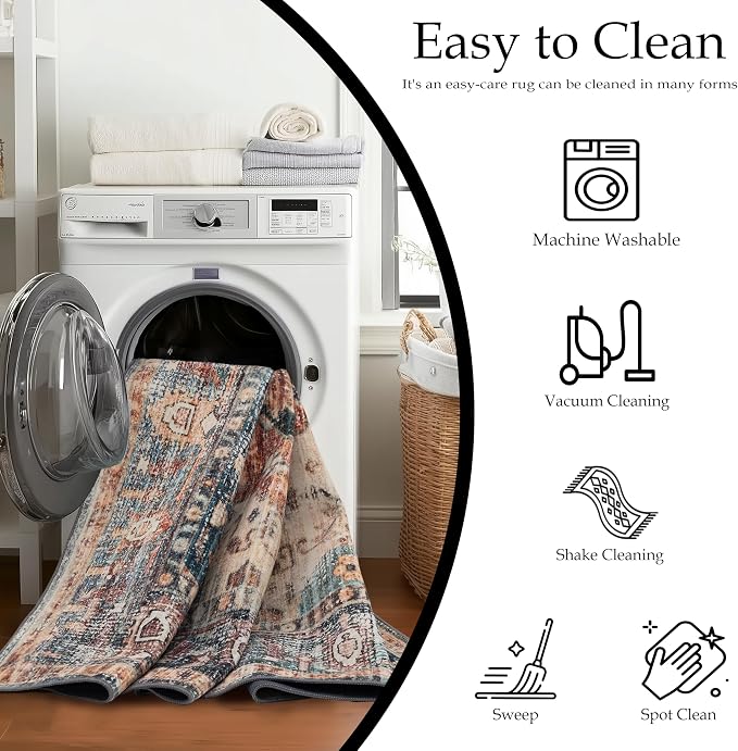 Ruaruarug Washable Area Rug 8x10 - Image 4