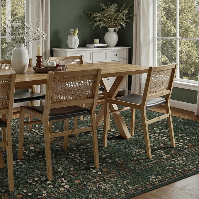 DCX Green 8x10 Area Rugs, Machine Washable Non Slip Stain Resistant Soft - Image 9