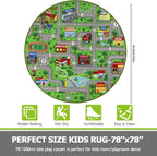 Capslpad Green Car Road Kid Rug Carpet Playmat - Image 2