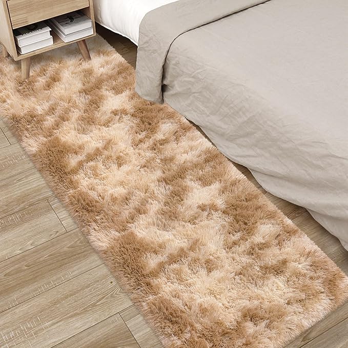 2x6 Soft Fluffy Beige Runner Rug - Image 3
