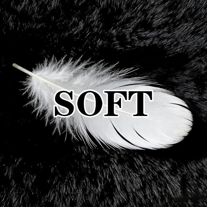 8x10 Area Rugs for Living Room: Soft Black Fluffy Rug Shag Washable Rug Plush - Image 4