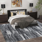 Shag Rugs for Living Room 5x7, Ultra Soft Abstract Grey Big Fuzzy Rugs for - Image 2