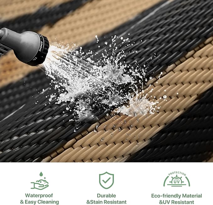 GENIMO Outdoor Rug Waterproof for Patio Decor, Outside Area Mat for Rv - Image 6