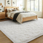 BENRON Fluffy Rugs for Living Room 5x8 Cream White, Washable Large Area Rugs - Image 3